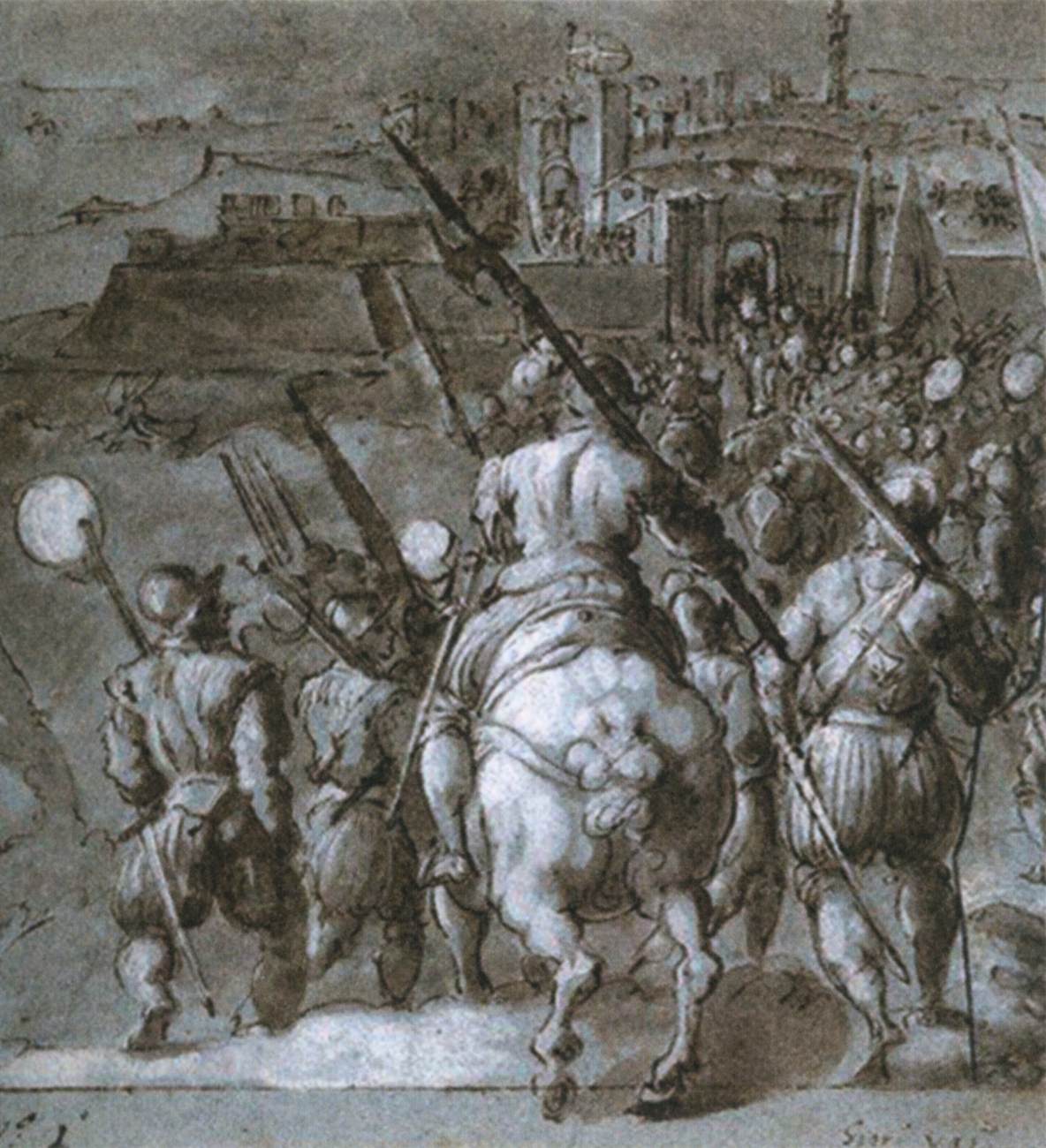 Night assault on a city (detail) by STRADANUS, Johannes