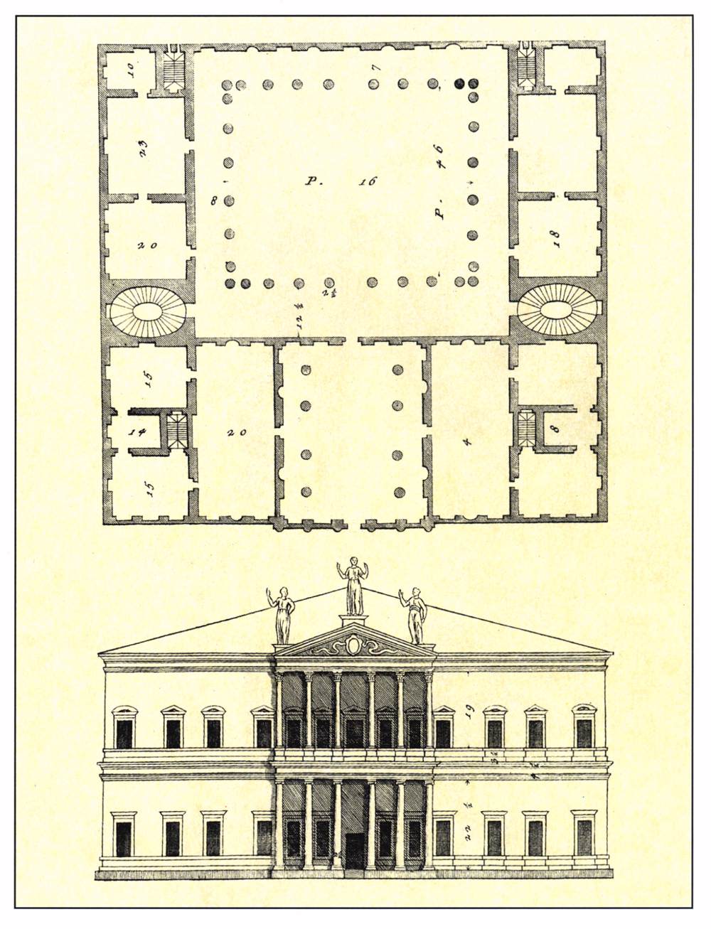 Plan of a Venetian palazzo by SERLIO, Sebastiano