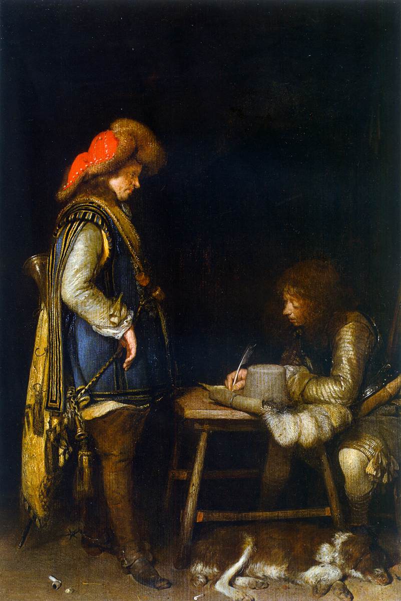 An Officer Writing a Letter by TERBORCH, Gerard