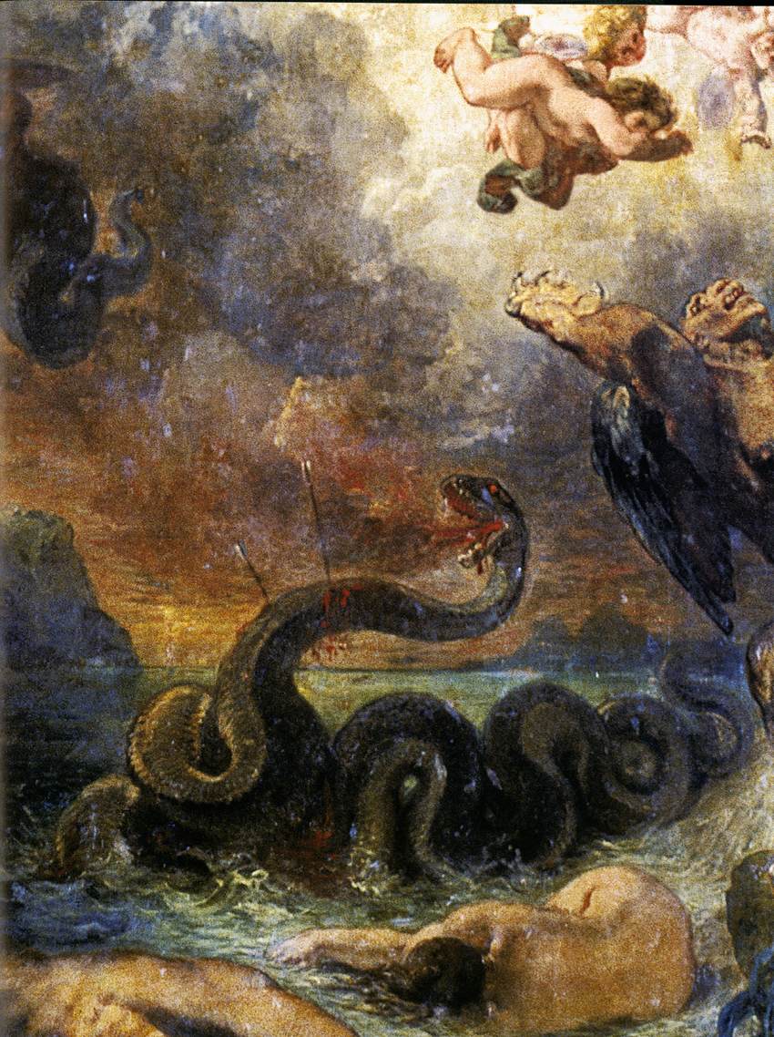 Apollo Slays Python (detail) by DELACROIX, Eugène