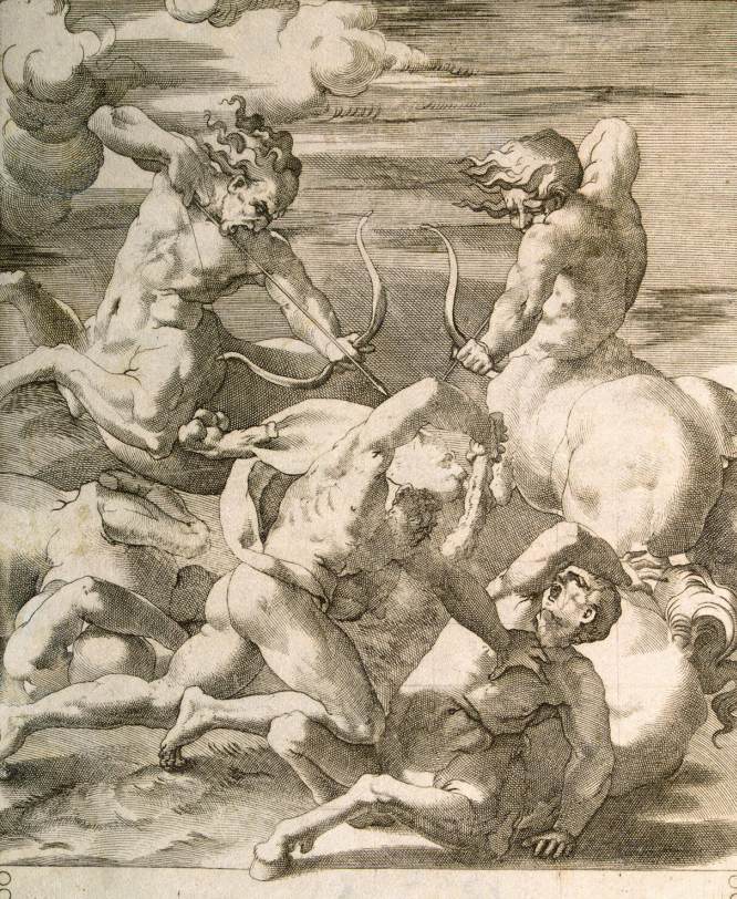 Battle between Hercules and Centaurs by CARAGLIO, Giovanni Jacopo