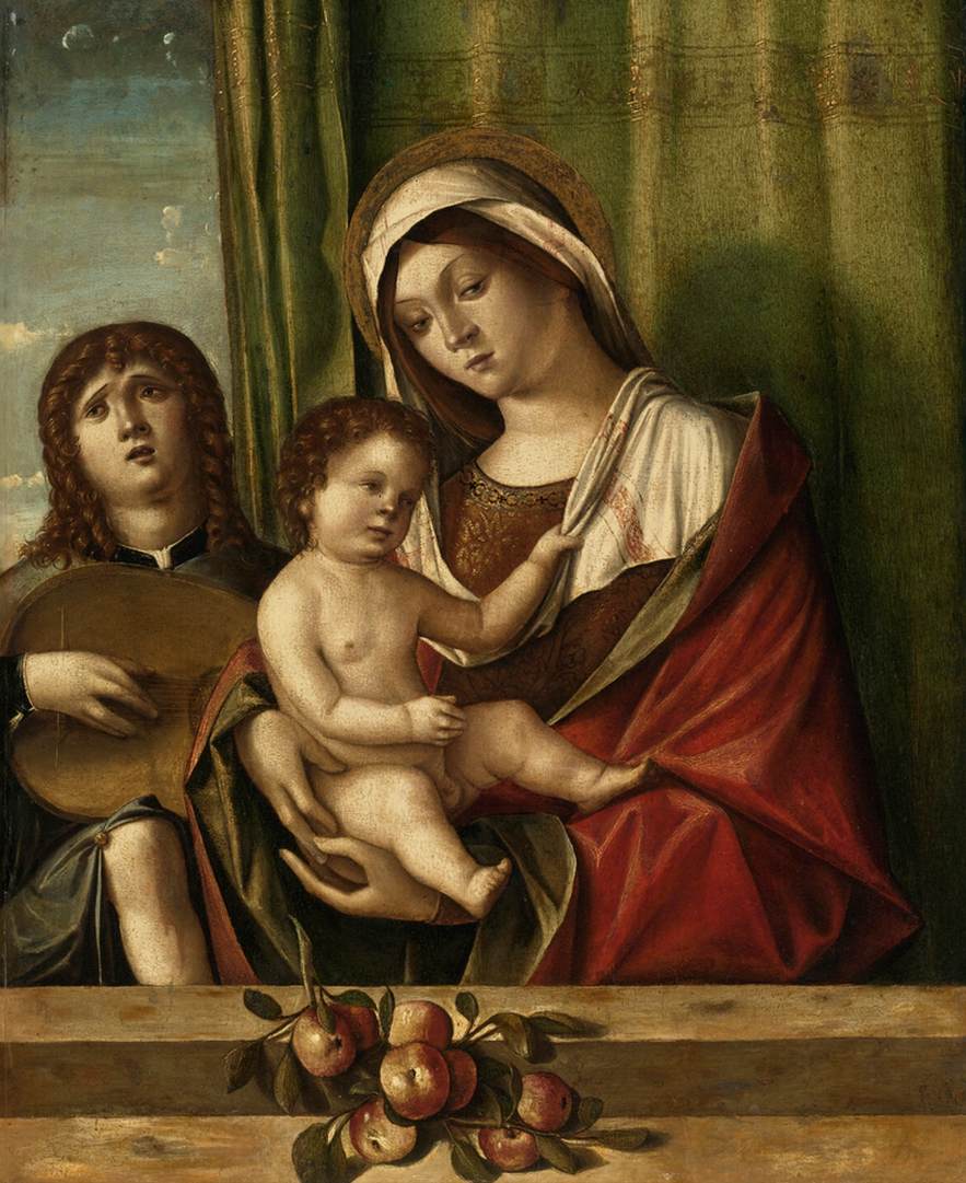 Virgin and Child with an Angel Playing Lute by RONDINELLI, Niccolò