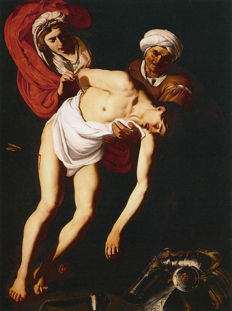 St Sebastian Attended by St Irene and Her Maid by BABUREN, Dirck van