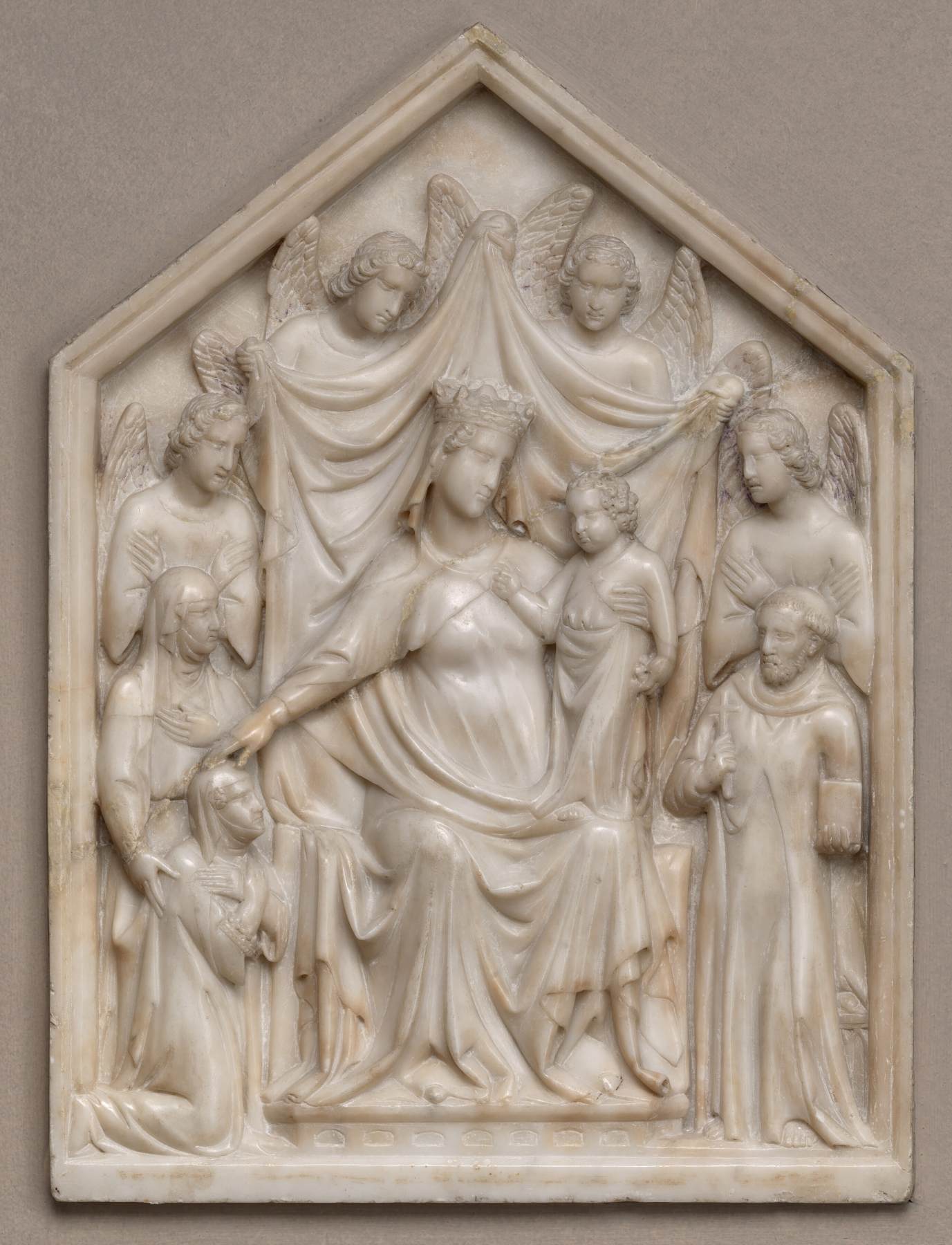 Virgin and Child with Queen Sancia, Saints, and Angels by TINO DI CAMAINO