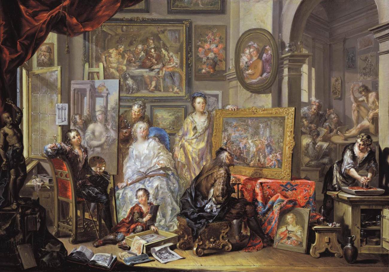 The Artist's Studio by PLATZER, Johann Georg