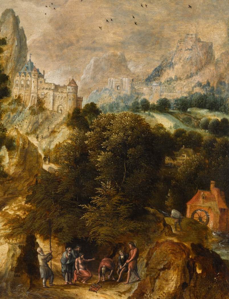 Extensive Coastal Landscape with the Calling of St Peter (detail) by