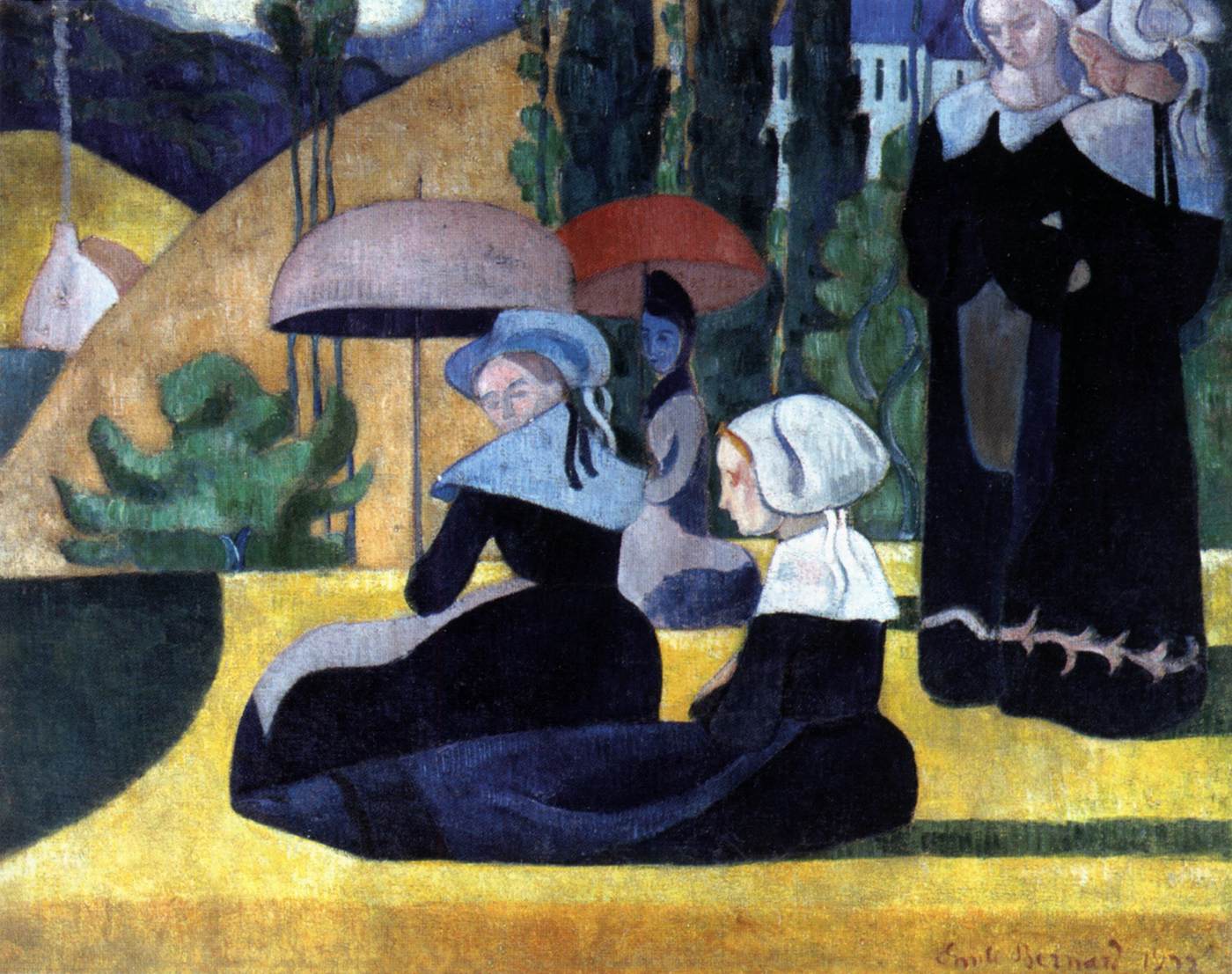 Breton Women with Parasols by