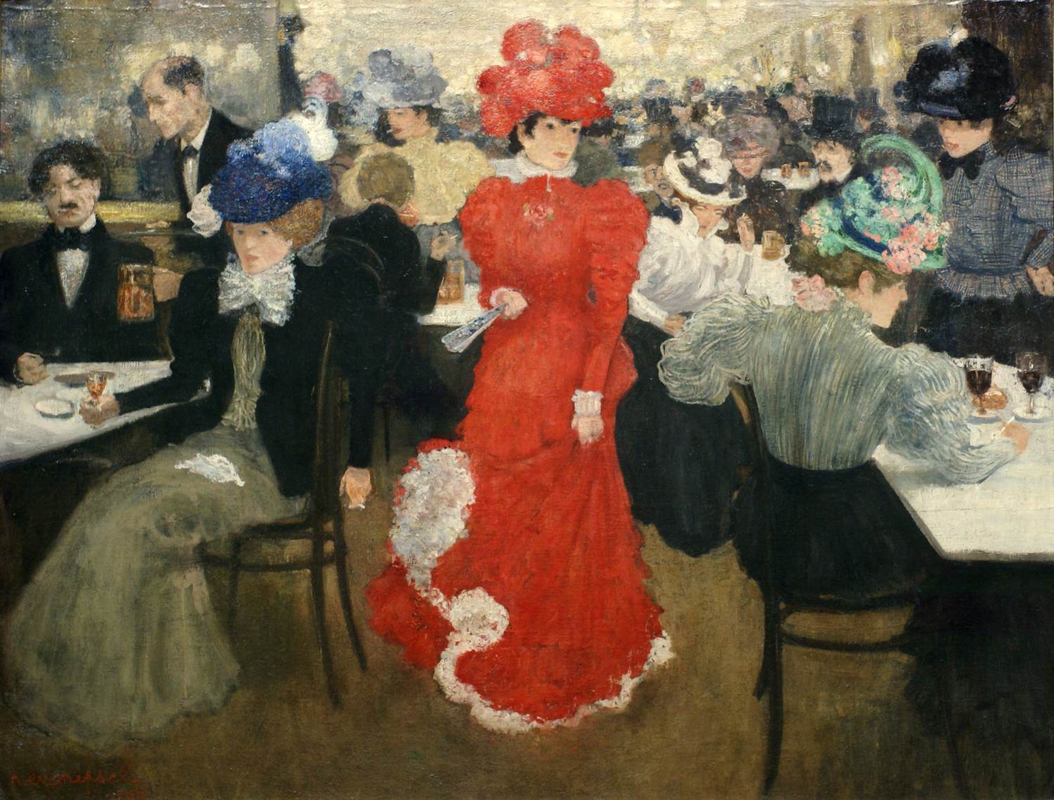 In the Café d'Harcourt in Paris by EVENEPOEL, Henri