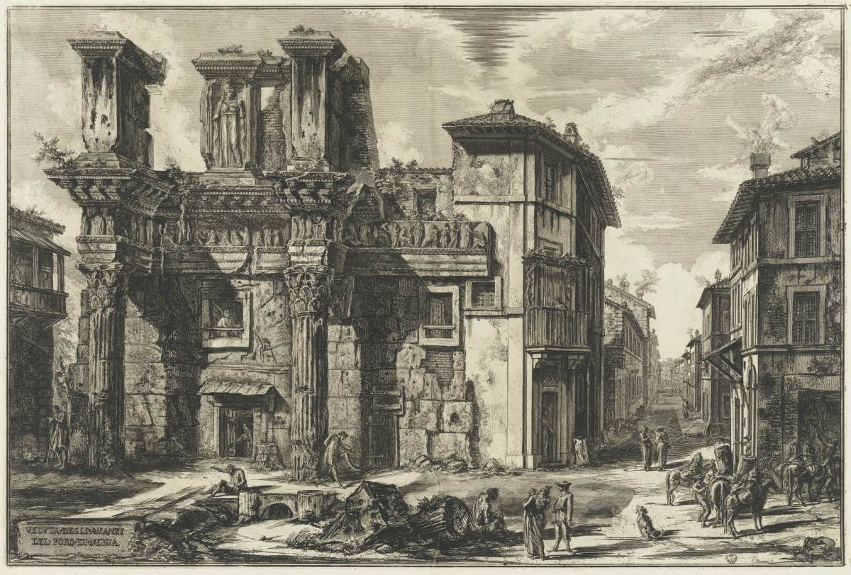 Ruins of the Temple of Minerva by PIRANESI, Giovanni Battista