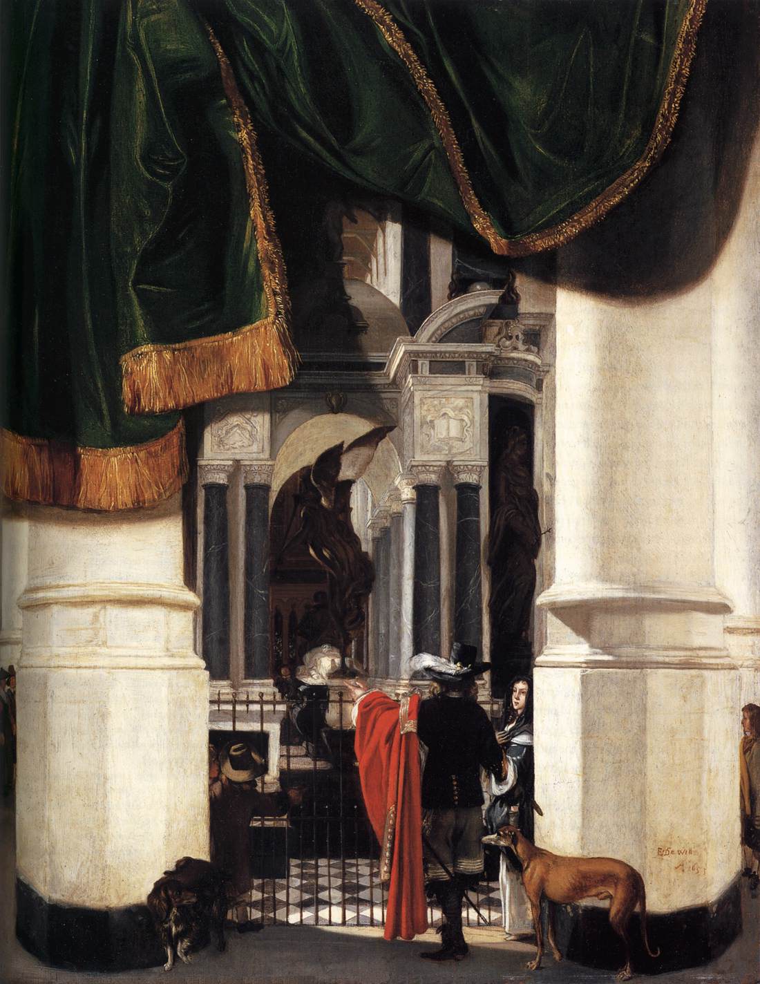 Tomb of William the Silent in the Nieuwe Kerk, Delft, with an Illusionistic Curtain by WITTE, Emanuel de