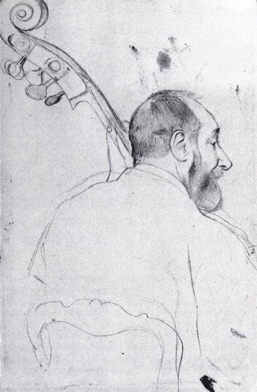 Monsieur Gouffé Playing the Double Bass by DEGAS, Edgar