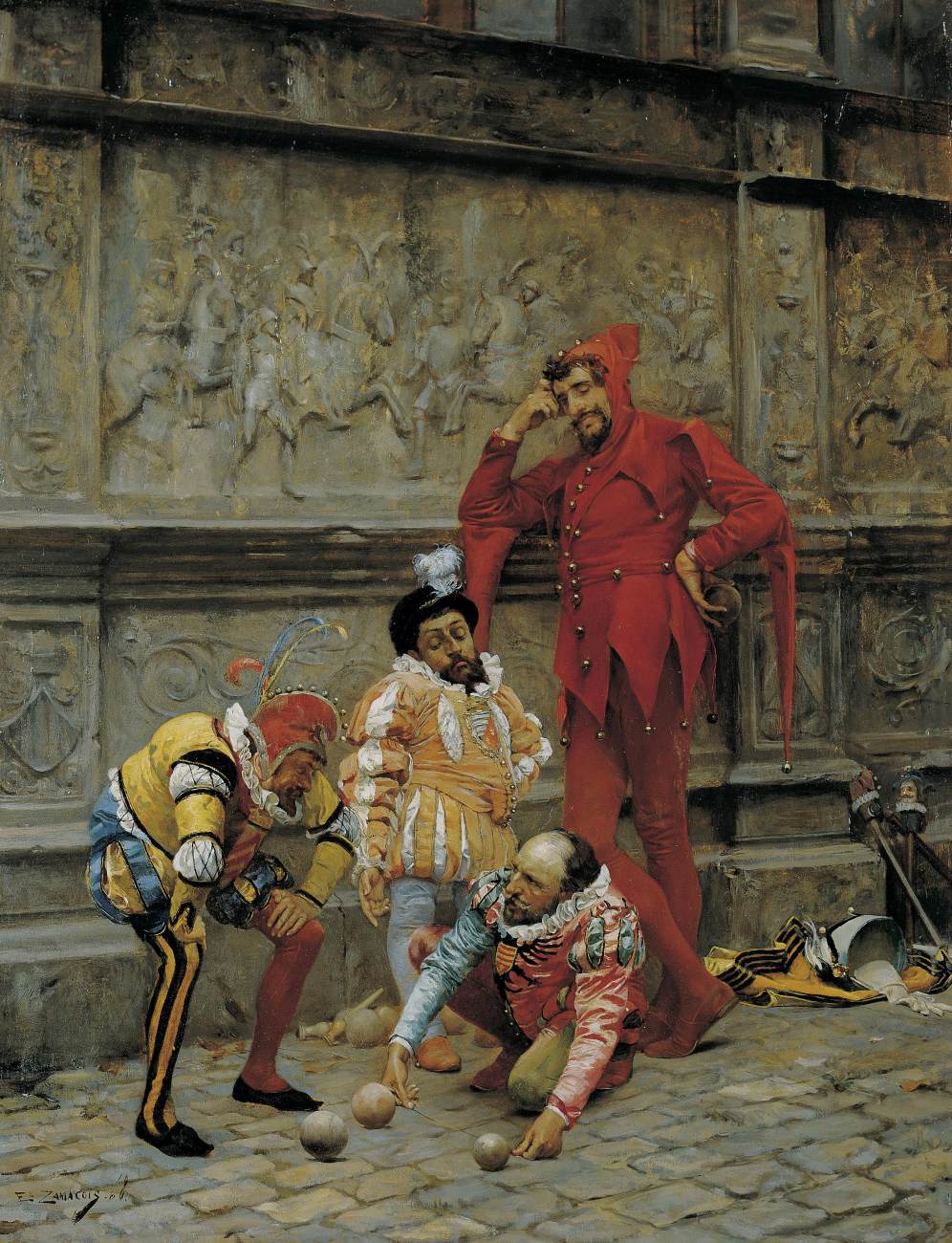 "Jesters Playing "Cochonnet" by ZAMACOIS Y ZABALA, Eduardo