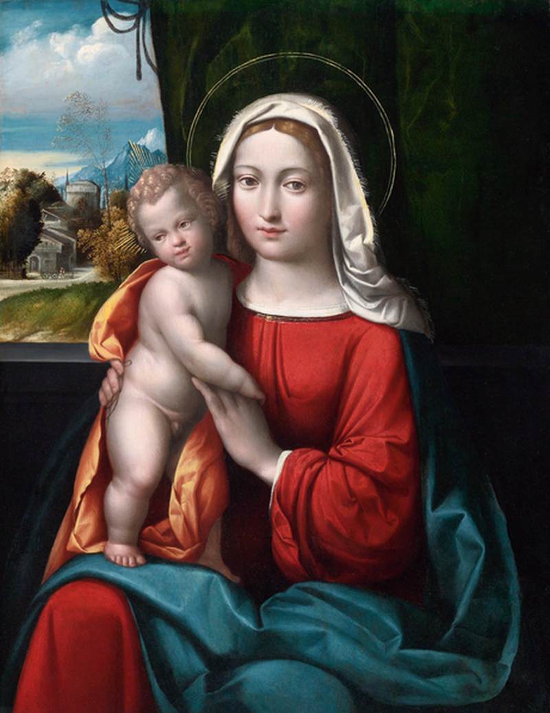 Virgin and Child before a Curtain by GAROFALO