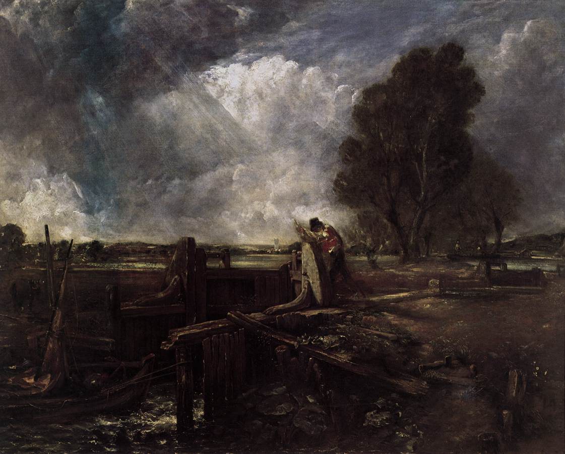 A Boat at the Sluice (sketch) by CONSTABLE, John