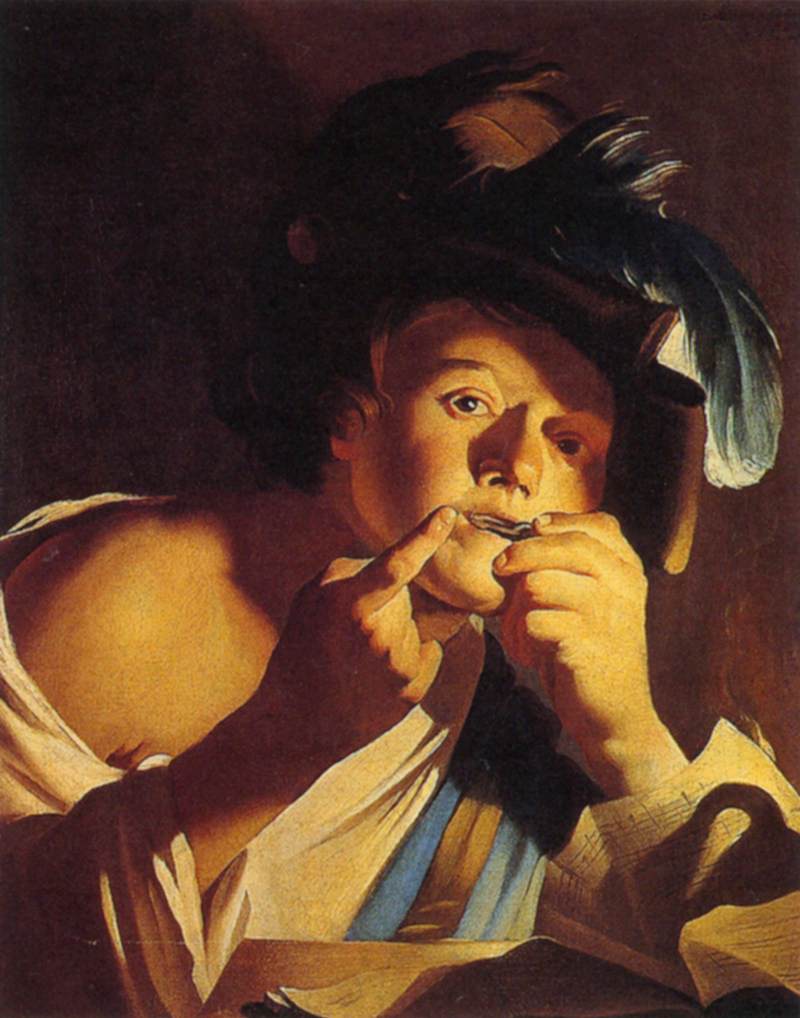 Man Playing a Jew's Harp by