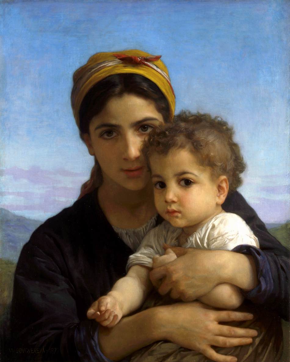 Girl with a Child by BOUGUEREAU, William-Adolphe