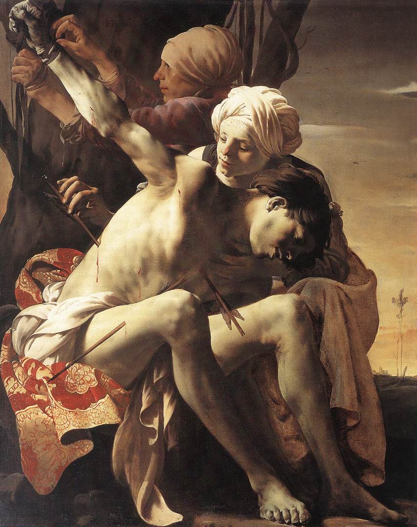 St Sebastian Tended by Irene and her Maid by TERBRUGGHEN, Hendrick