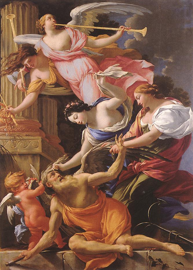 Saturn, Conquered by Amor, Venus and Hope by VOUET, Simon