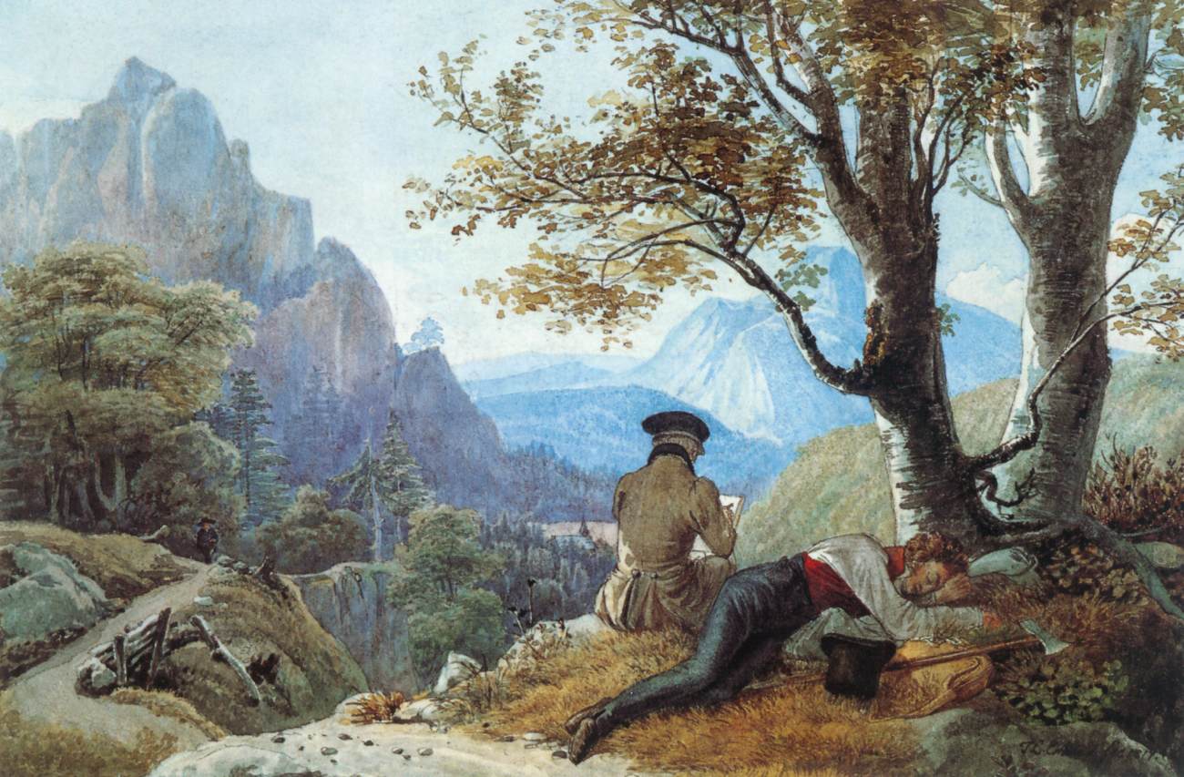 Two Artists Resting in the Mountains by ERHARD, Johann Christoph