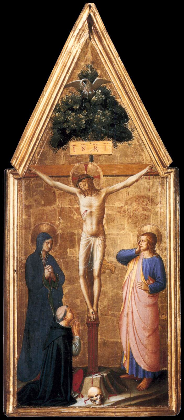 Crucified Christ with the Virgin, St John the Evangelist and Cardinal Juan de Torquemada by ANGELICO, Fra