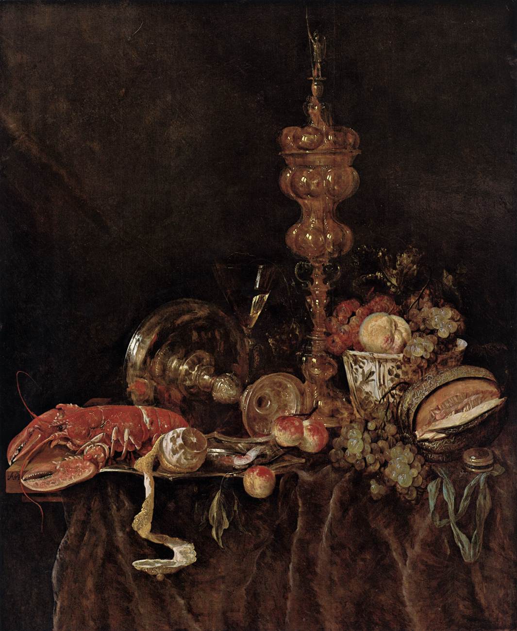 Still-Life with Lobster and Fruit by