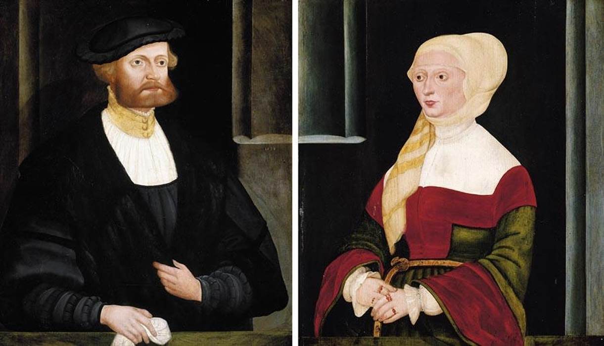 Portraits of a Gentleman and a Lady by SCHÖPFER, Hans the Elder