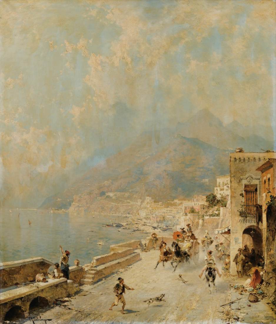 View of the Amalfi Coast by UNTERBERGER, Franz-Richard