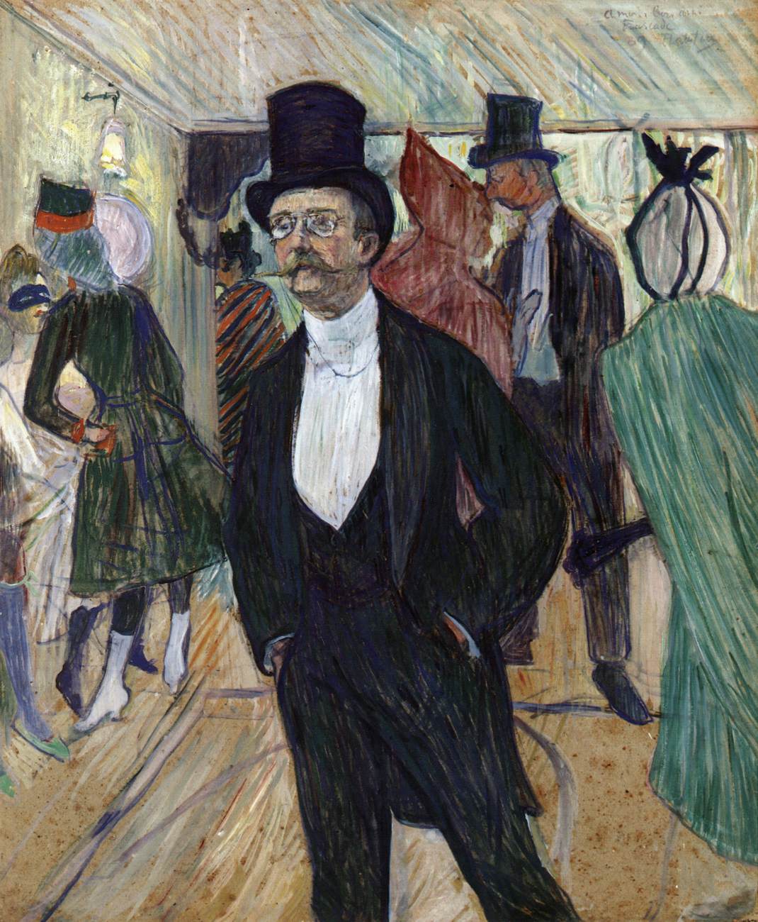 Monsieur Henri Fourcade at the Opera Ball by TOULOUSE-LAUTREC, Henri de