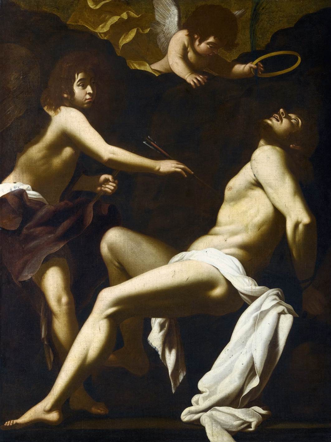 St Sebastian Succoured by the Angels by BAGLIONE, Giovanni