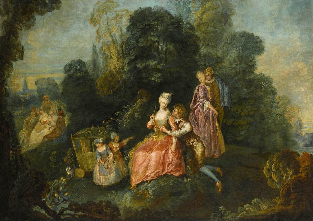 Elegantly Dressed Group in a Garden Setting by QUILLARD, Pierre-Antoine