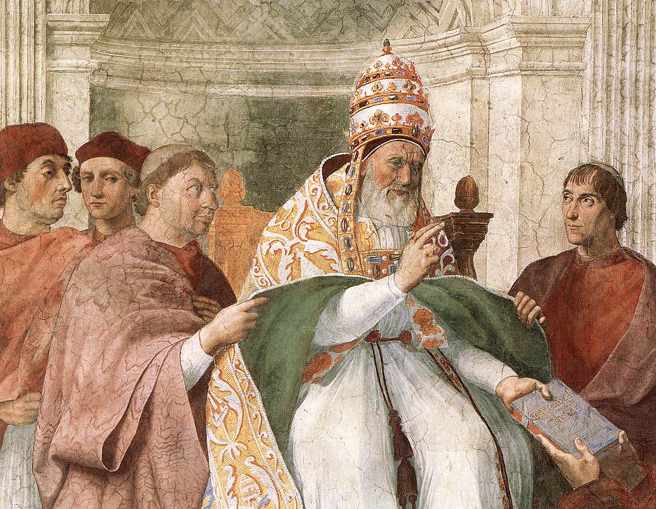 Gregory IX Approving the Decretals (detail) by RAFFAELLO Sanzio