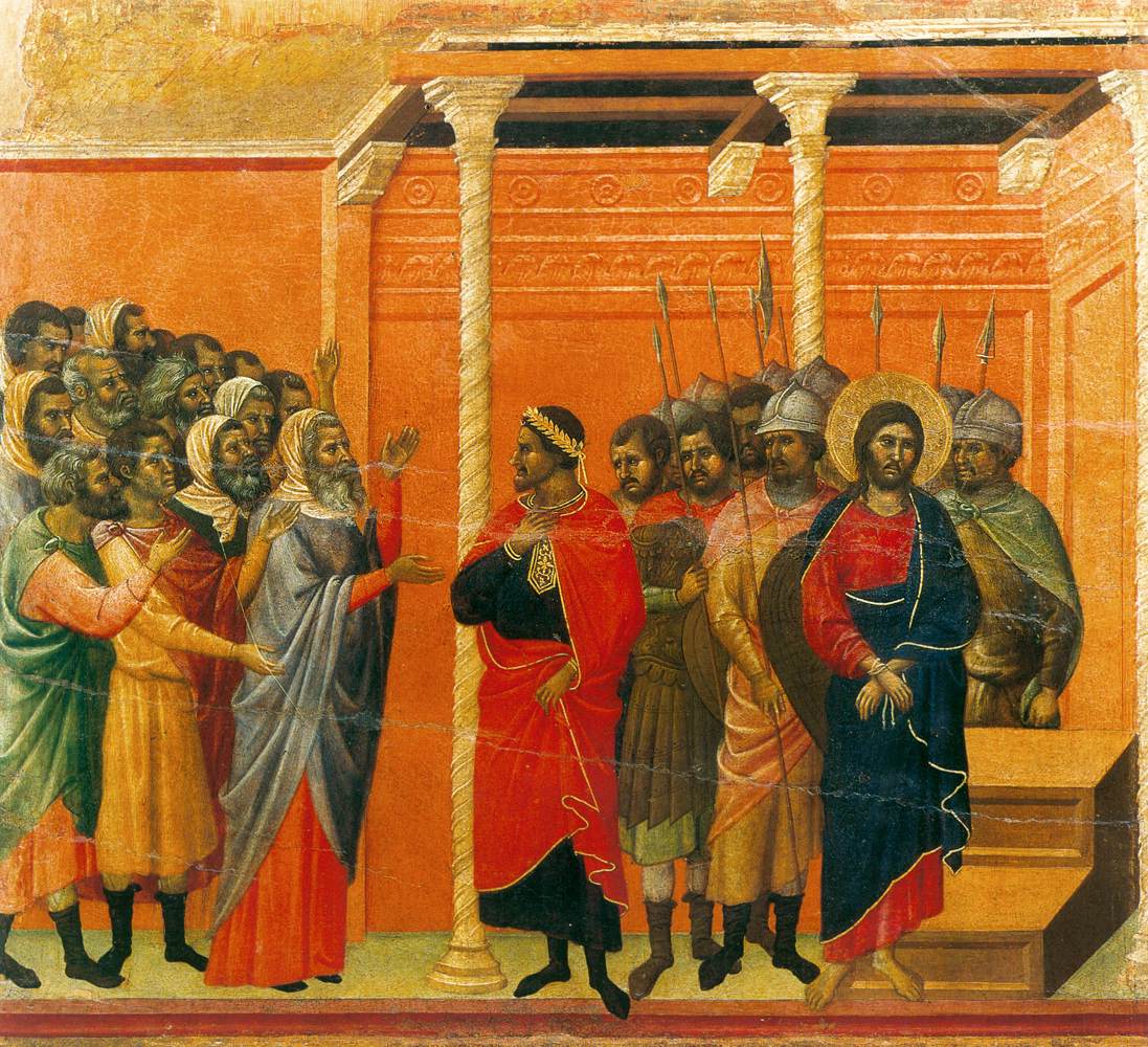 Christ Accused by the Pharisees (sene 12) by DUCCIO di Buoninsegna