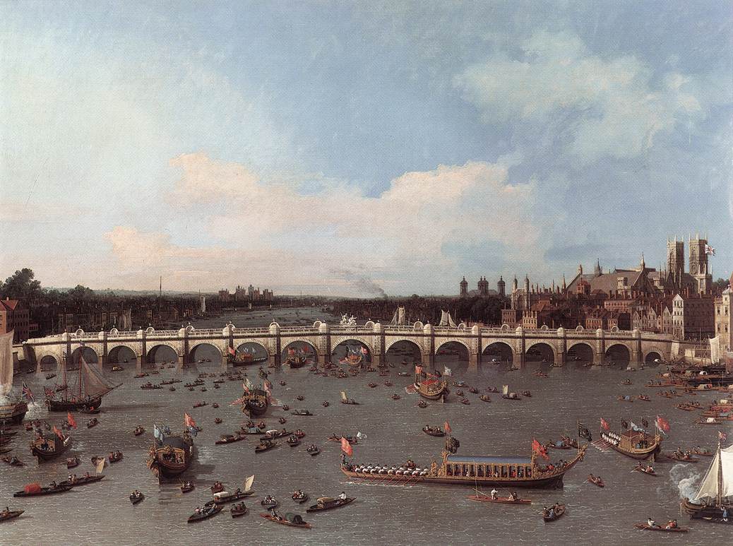 London: Westminster Bridge from the North on Lord Mayor's Day by CANALETTO