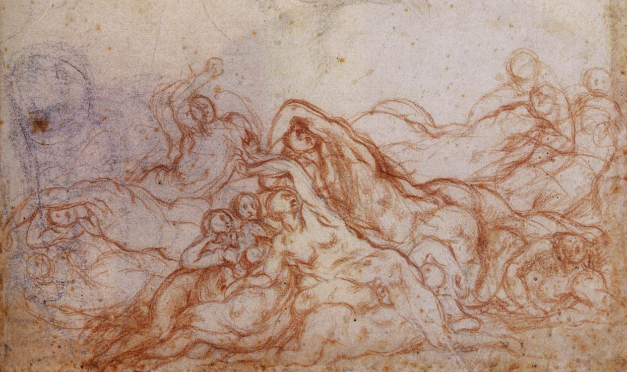 Study for Deluge (portion of sheet) by PONTORMO, Jacopo