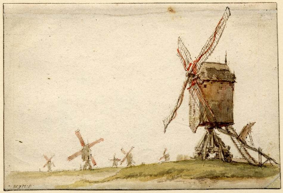 Landscape with Six Windmills by