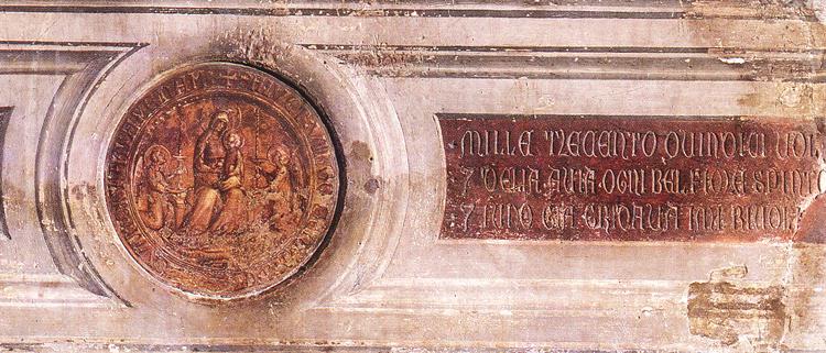 Maestà (detail of the medallions) by