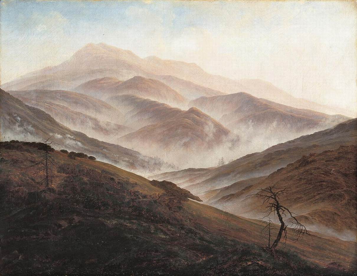 Riesengebirge Landscape with Rising Fog by FRIEDRICH, Caspar David