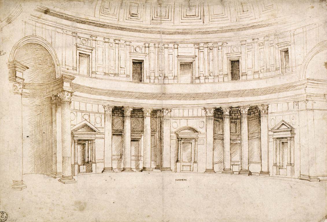 Interior of the Pantheon by RAFFAELLO Sanzio