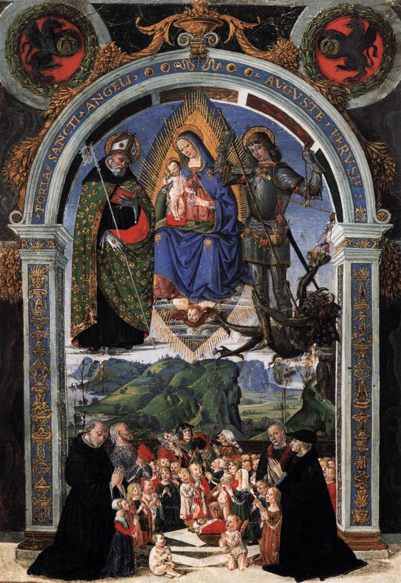 Depiction of Porta Sancti Angeli Auguste Perusie by CAPORALI, Bartolomeo