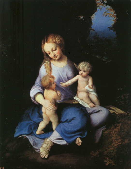 Madonna and Child with the Young Saint John by CORREGGIO