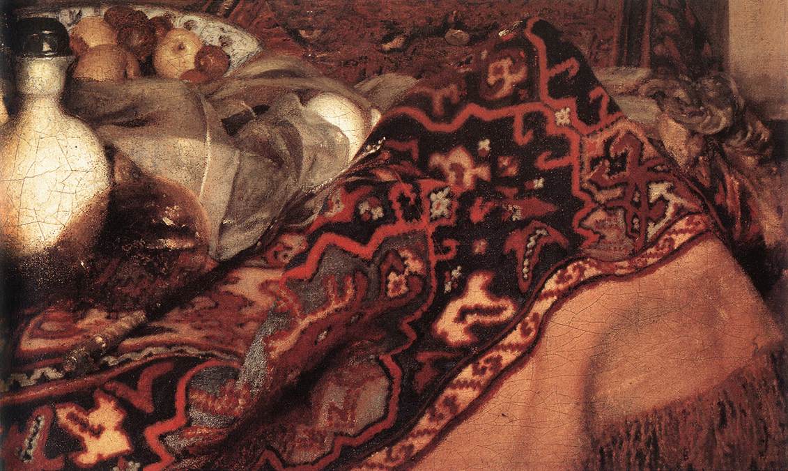 A Woman Asleep at Table (detail) by VERMEER, Johannes