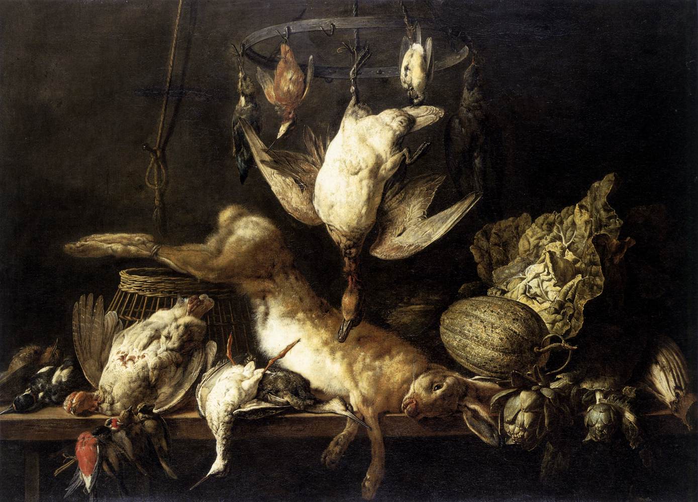 Still-Life with Hare and Birds on a Ring by