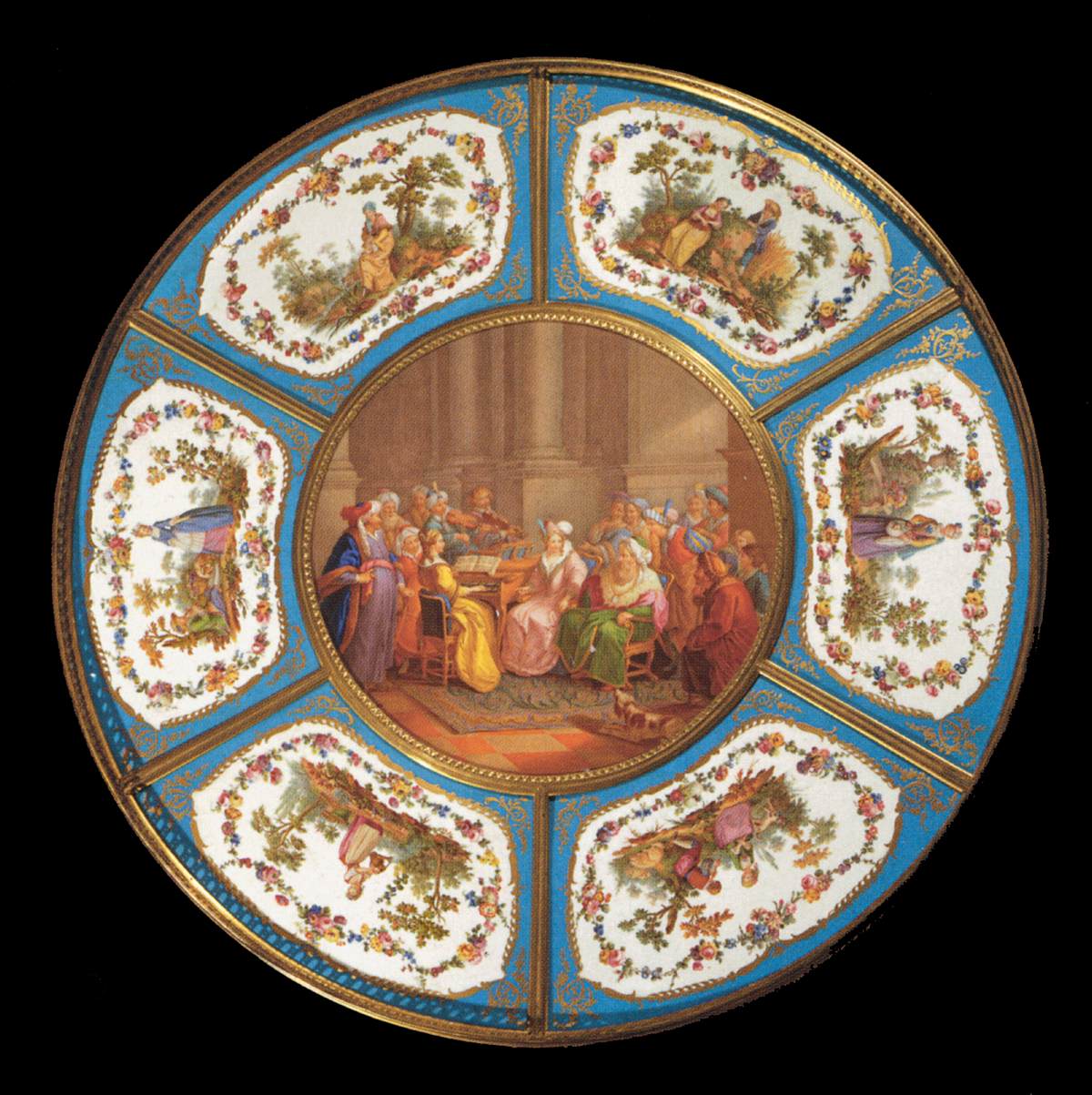 Seven Plaques Mounted on a Pedestal Table by DODIN, Charles-Nicolas