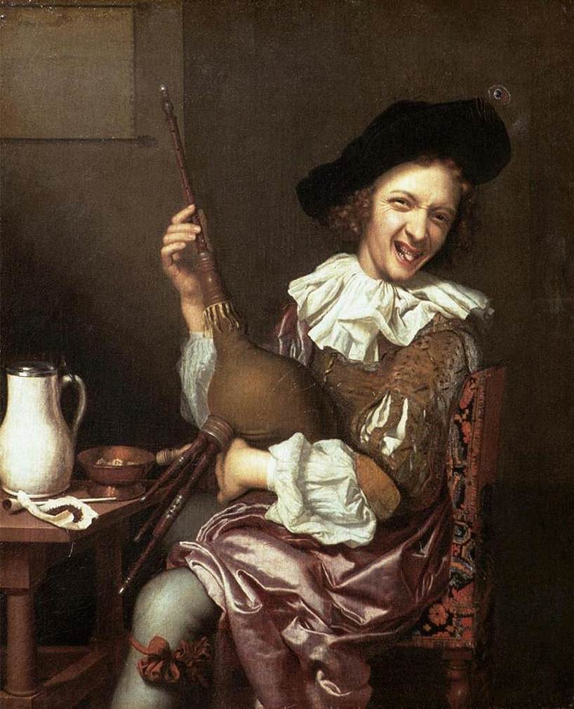 Bagpipe Player Making Faces by TIELIUS, Johannes