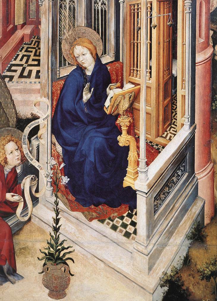 The Annunciation (detail) by BROEDERLAM, Melchior