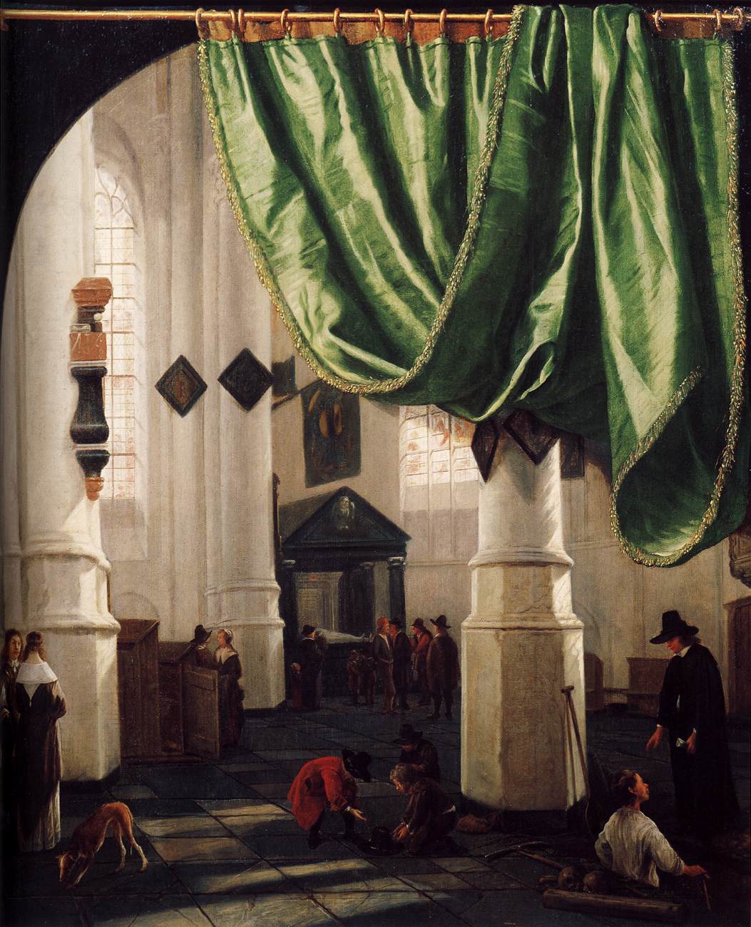 Interior of the Oude Kerk, Delft, with the Tomb of Piet Hein by VLIET, Hendrick Cornelisz. Van