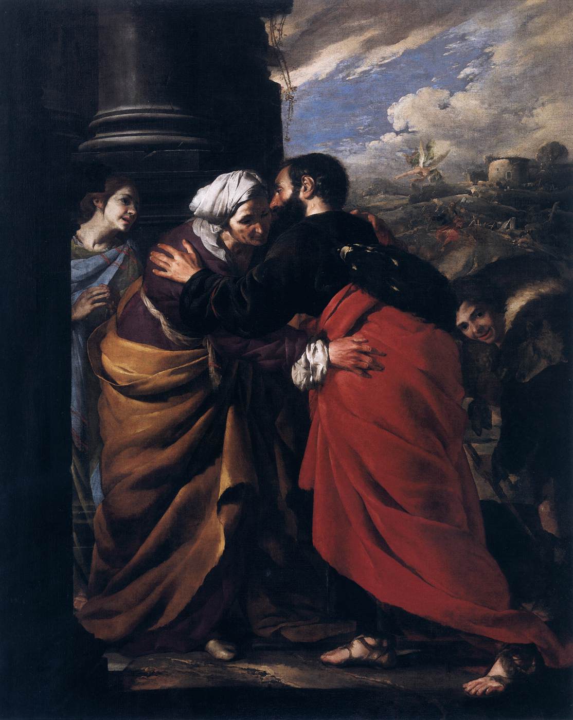 Meeting of Anne and Joachim at the Golden Gate in Jerusalem by CAVALLINO, Bernardo