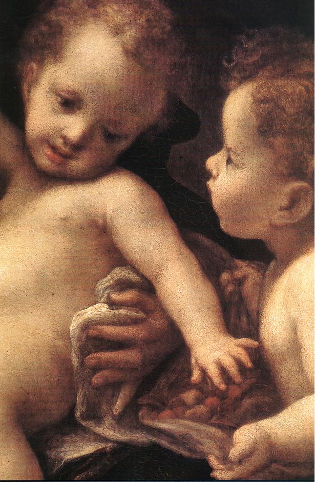 Virgin and Child with an Angel (detail) by CORREGGIO