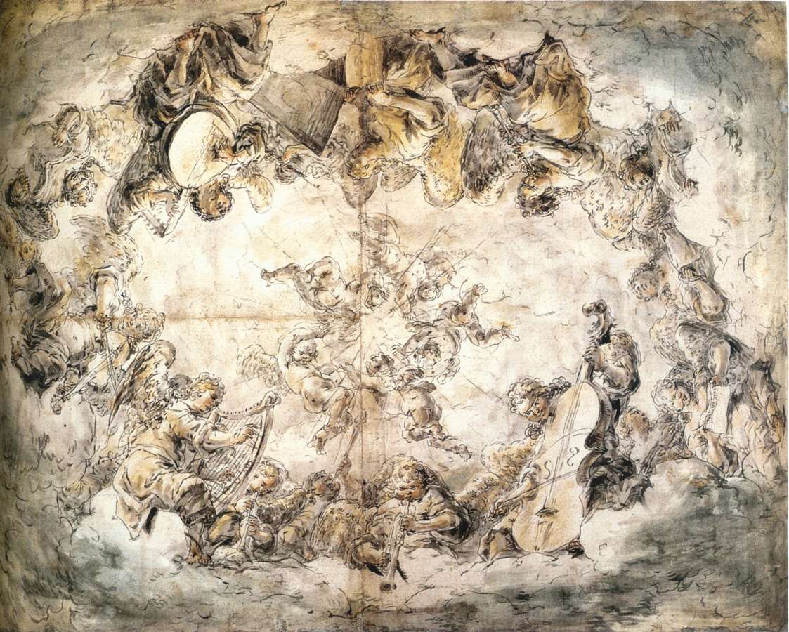 Concert of Angels (recto) by BRAMER, Leonaert