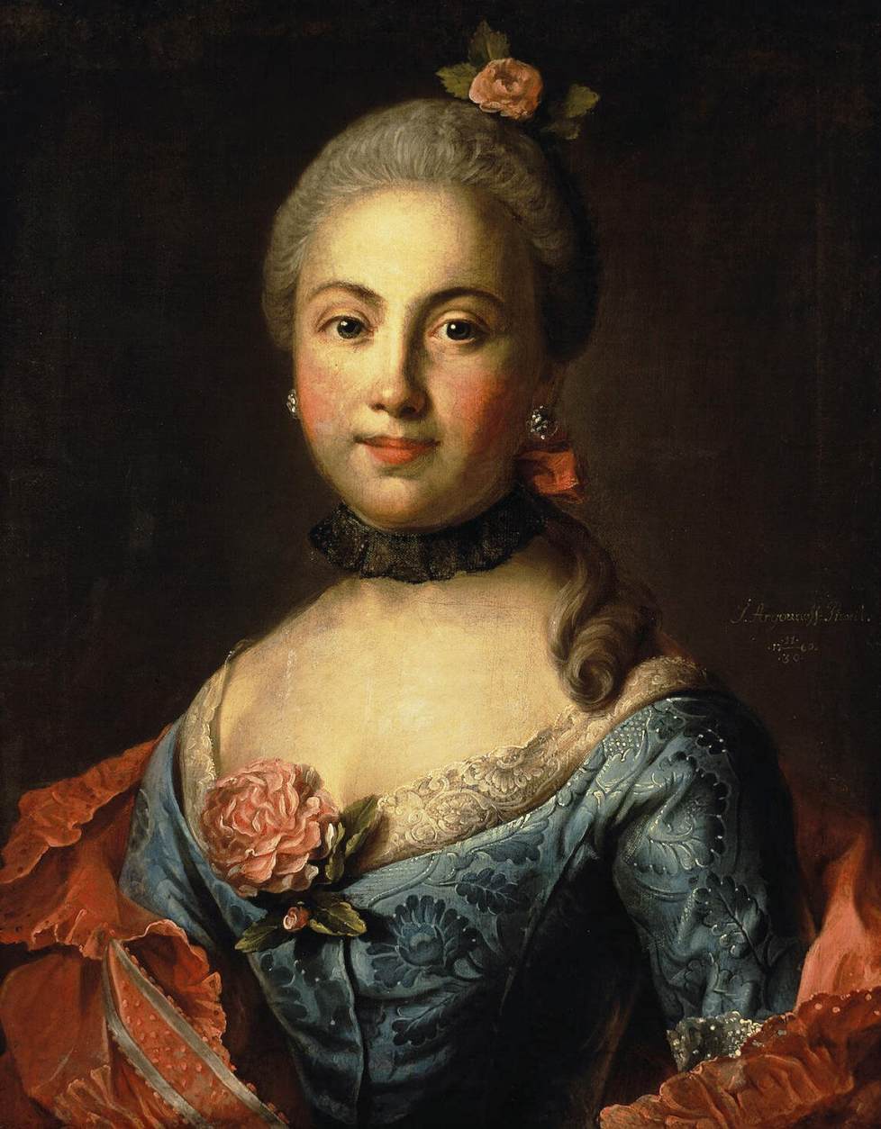 Portrait of a Woman in a Blue Dress by